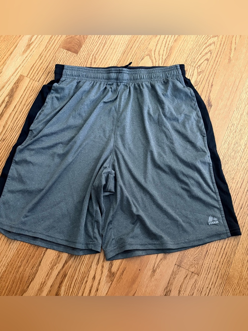 RBX Active Men's Performance Athletic Shorts grey/black moisture-wick tech - M